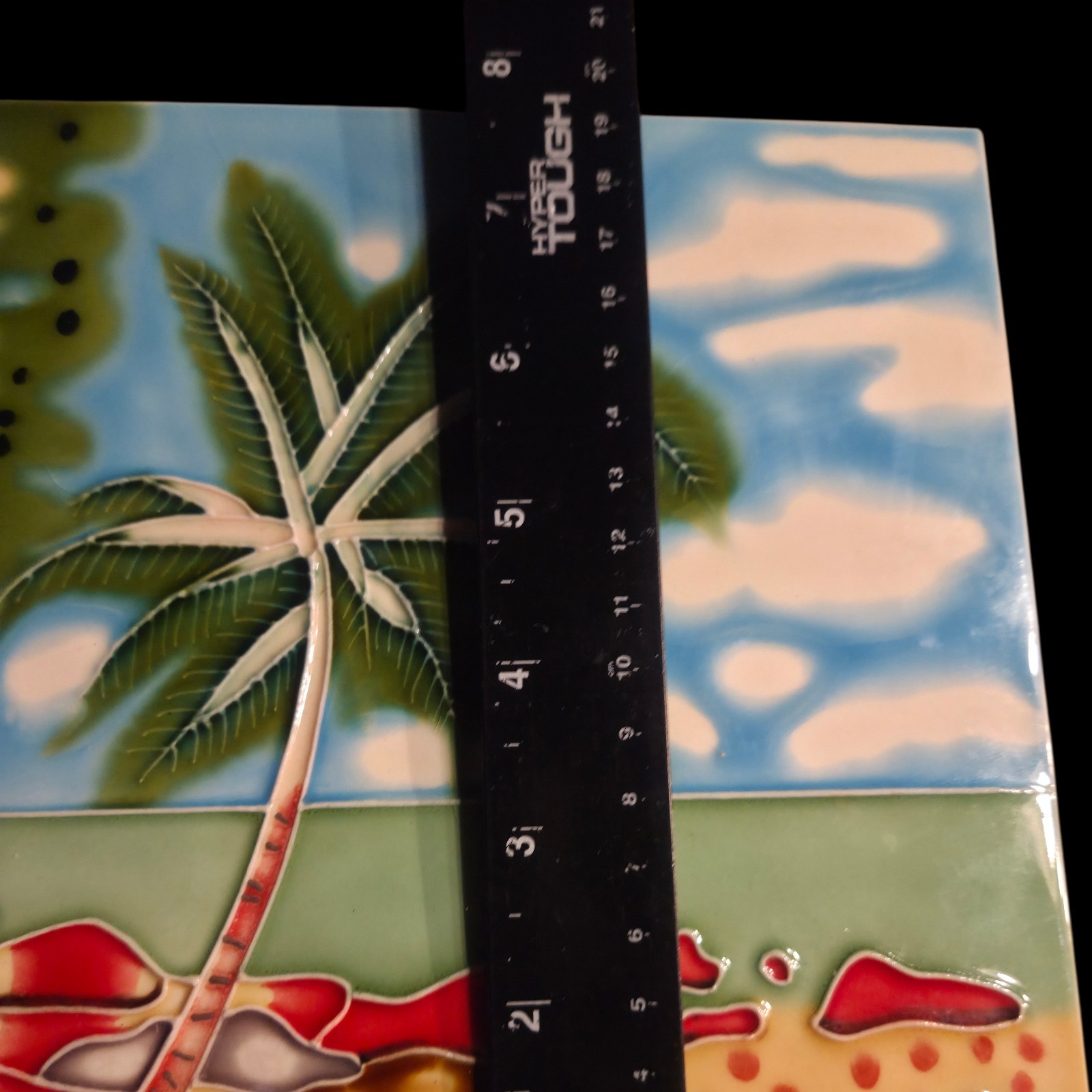 Decorative Wall Art Ceramic Tile 8″x8″ Palm Tree Beach Backsplash Trivet READ