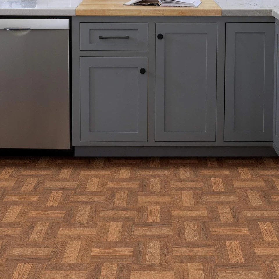 Brown Wood Look Peel & Stick Floor Tiles 12×12 Waterproof Easy Install