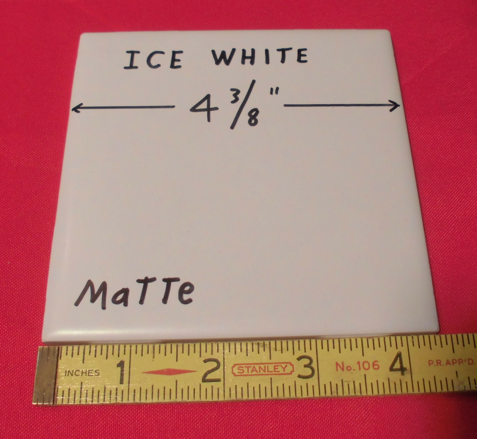 1 pc. 4-3/8″ *Bright Ice White* Softer Matte Ceramic Tiles… Clean New Tiles
