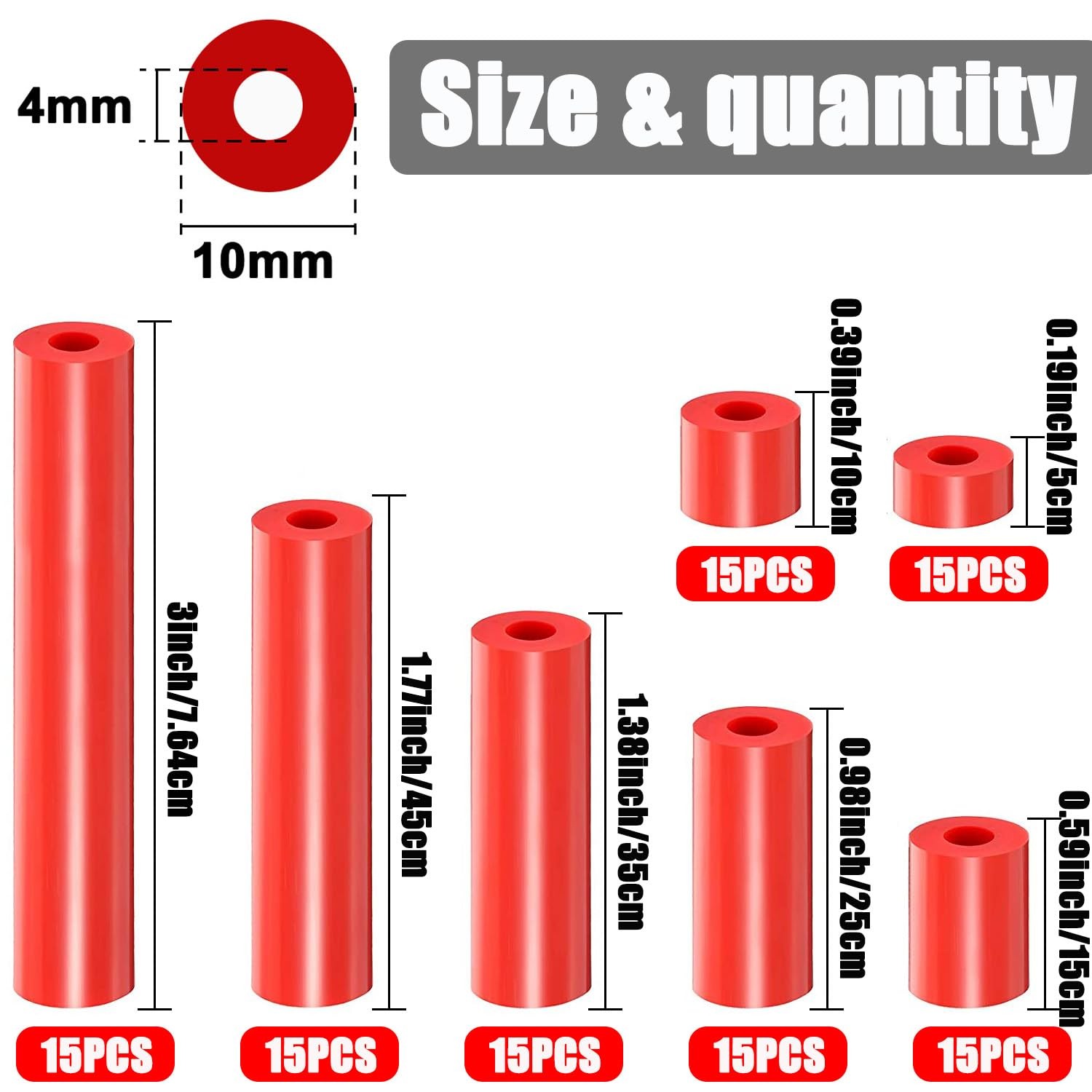 195 Pieces Electrical Outlet Extender Kit 105 One Size, red