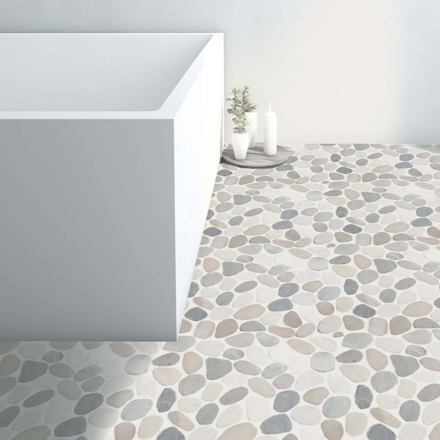 Mix Blend Sliced Pebble Mosaic Wall & Floor Tile ($10.16/SqFt)
