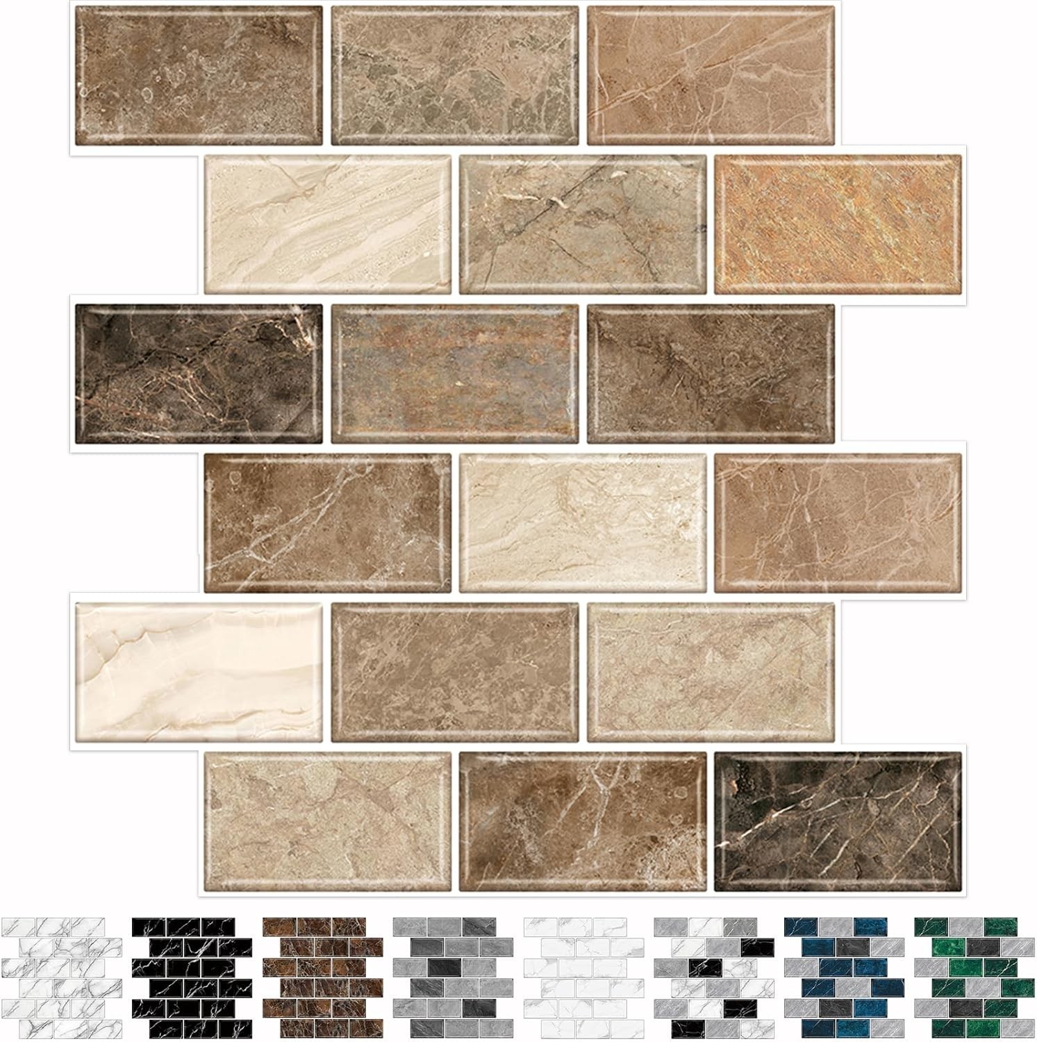 10-Sheet Stick on Backsplash for Kitchen,12″x12″ Peel and Stick Self Adhesive…