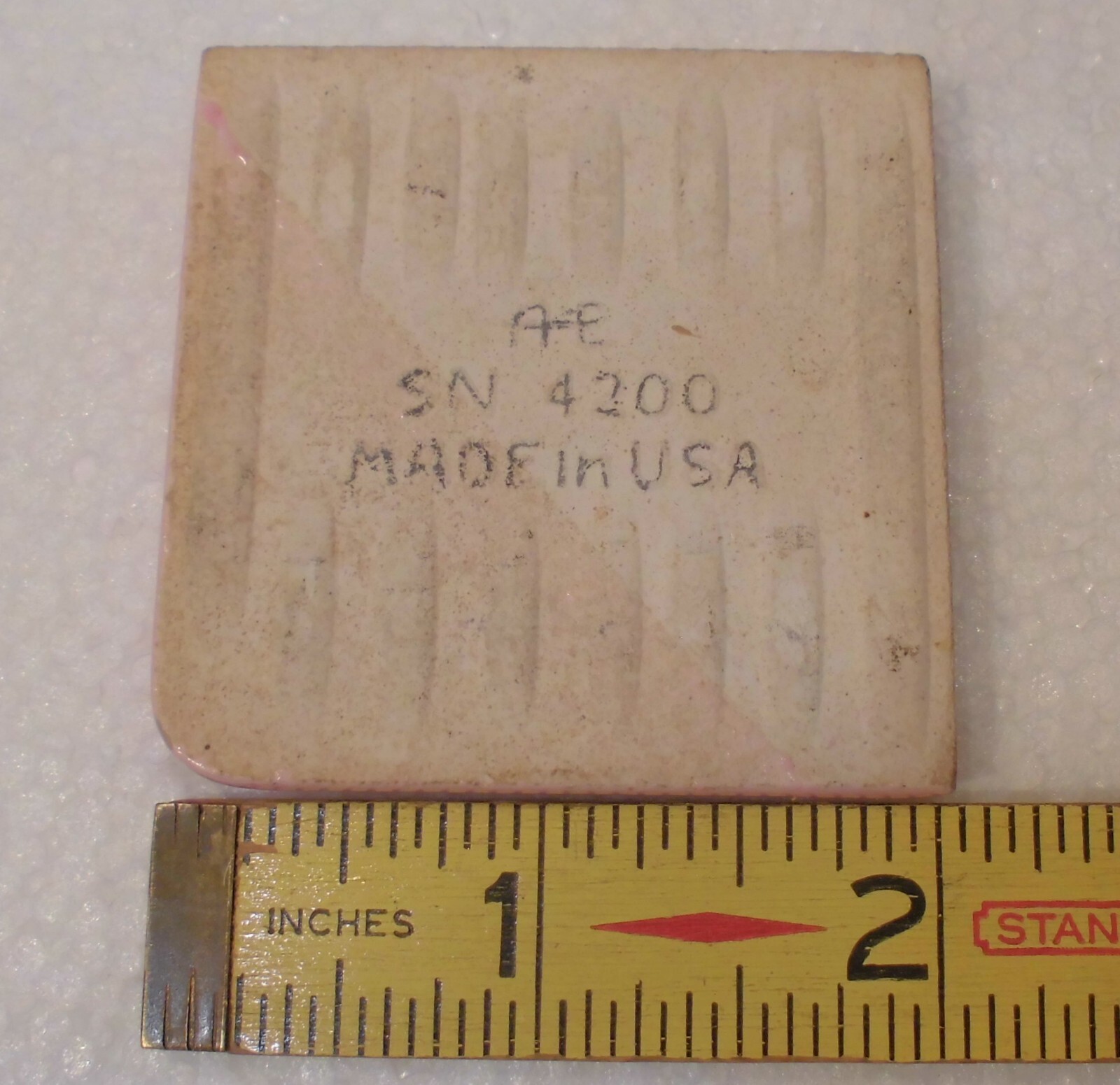 1 pc. Salmon Pink: 2″ X 2″ X 5/16″ Glossy Ceramic Surface Bullnose Corner Tile