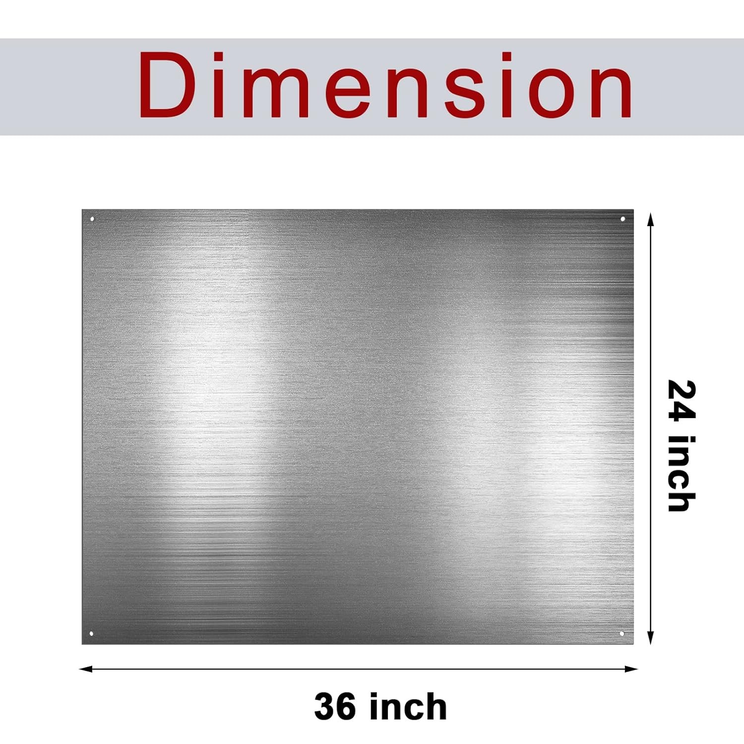 Pelopy 24 by 36 Inch Reversible Stainless Steel Backsplash Metal Silver