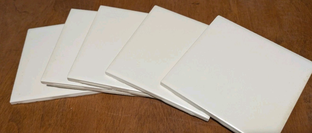 1 Vintage BULLNOSE Matte 4 1/4 USA Ultra White Tile New