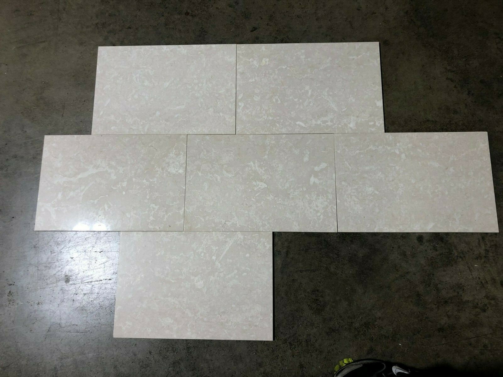 Tile 12×18 White Botticino Marble Natural Stone About 3×3 SAMPLE PIECE TS-22