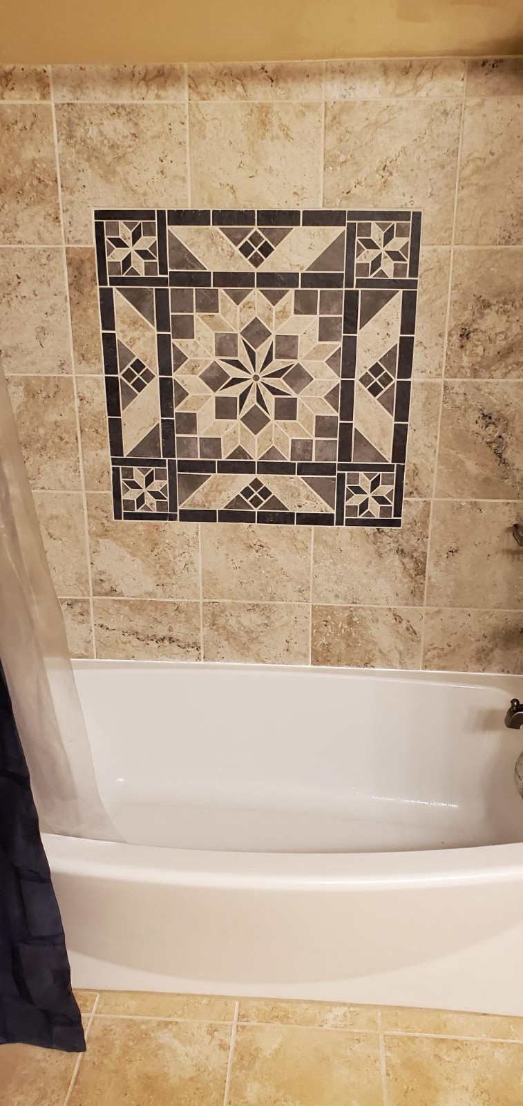 Custom made tile medallion & listello accents. Information Listing. Ebay store.