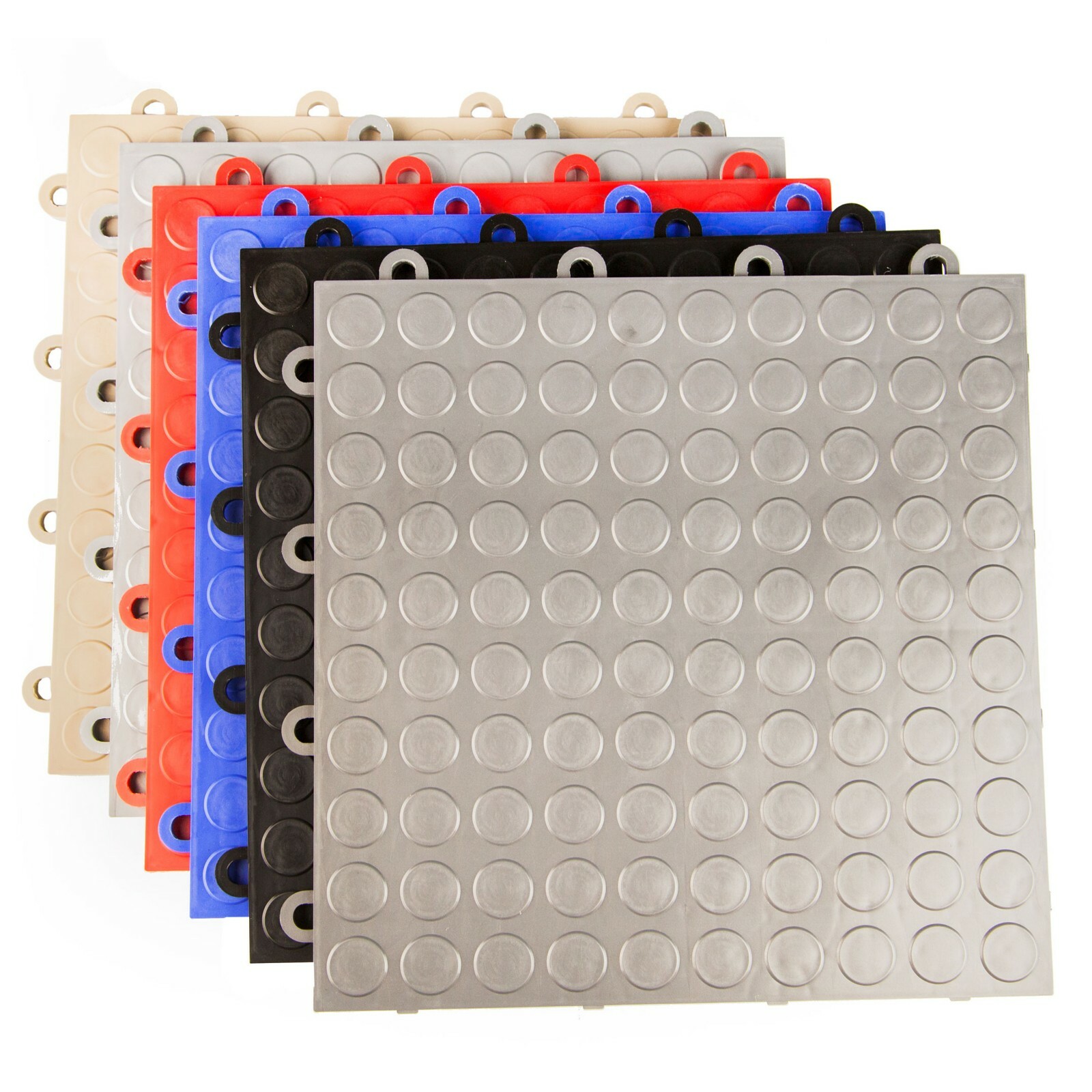 FlooringInc Nitro Coin Pattern Interlocking Garage Flooring Tiles, 12″ x 12″