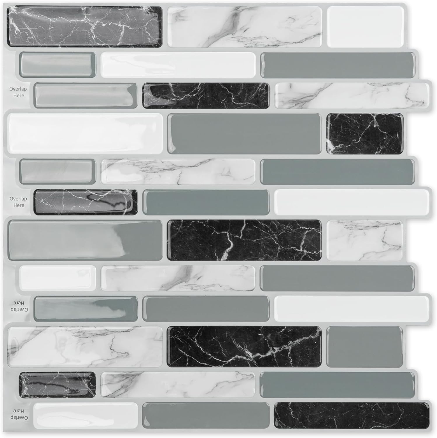 Water-Resistant Peel and Stick Tiles – 12″x12″ (10 Sheets)
