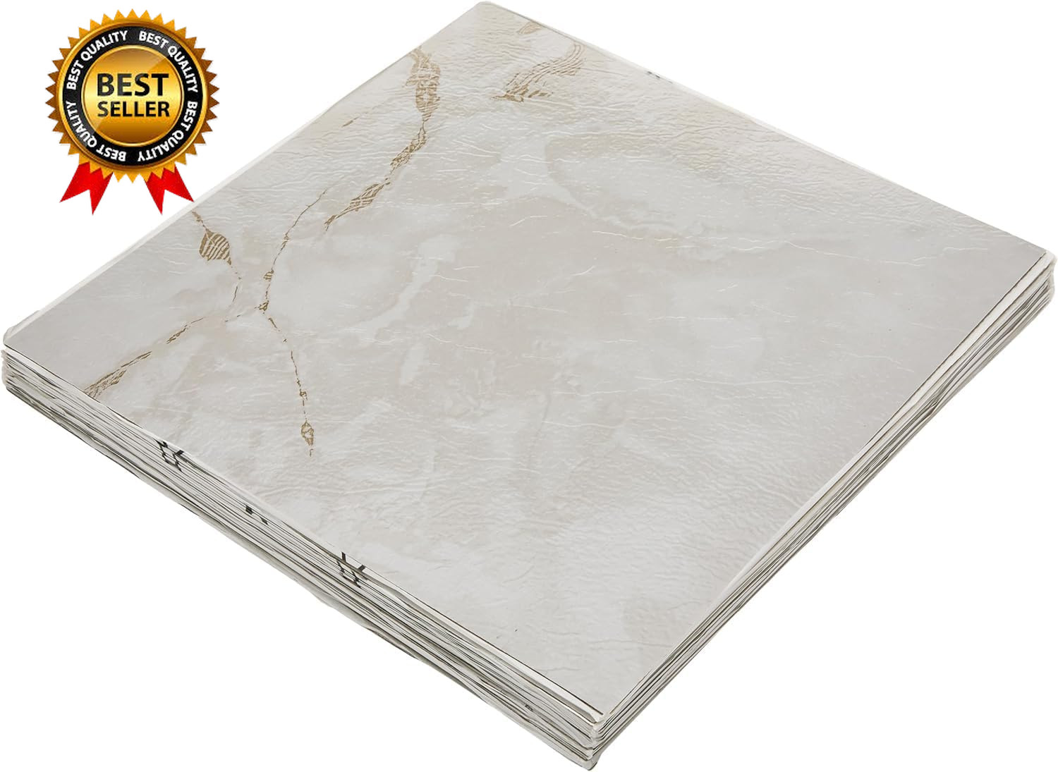Nexus Self Adhesive 12-Inch Vinyl Floor Tiles, 20 Tiles – 12″ X 12″, Classic Whi