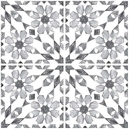 In Home NH2961 Catalan Peel & Stick Backsplash Tiles, Grey, 10 x 10 Inches