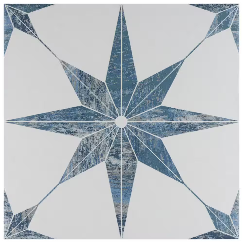 Cassis Stella Blue 9-3/4 In. X 9-3/4 In. Porcelain Floor and Wall Tile (10.88 Sq