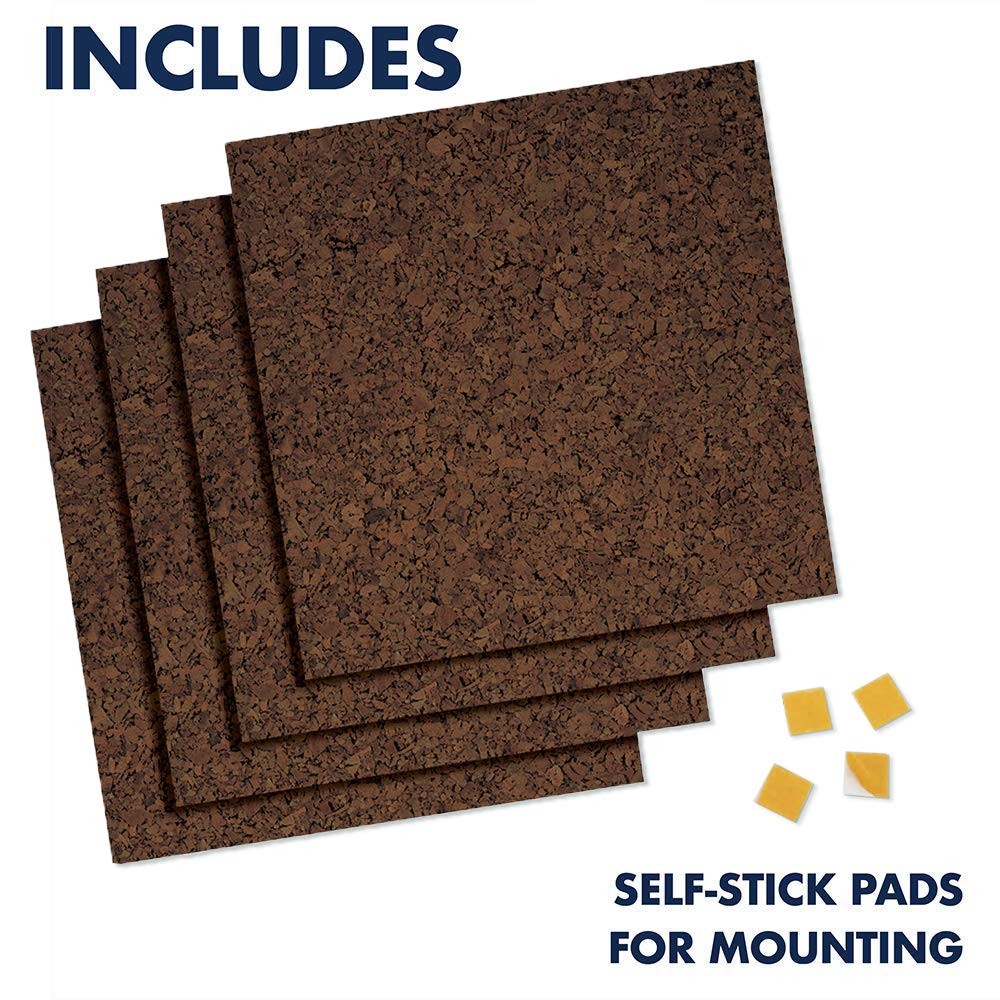 Quartet Cork Tiles, Bulletin Board Panels 12″ x x x 12″, Dark