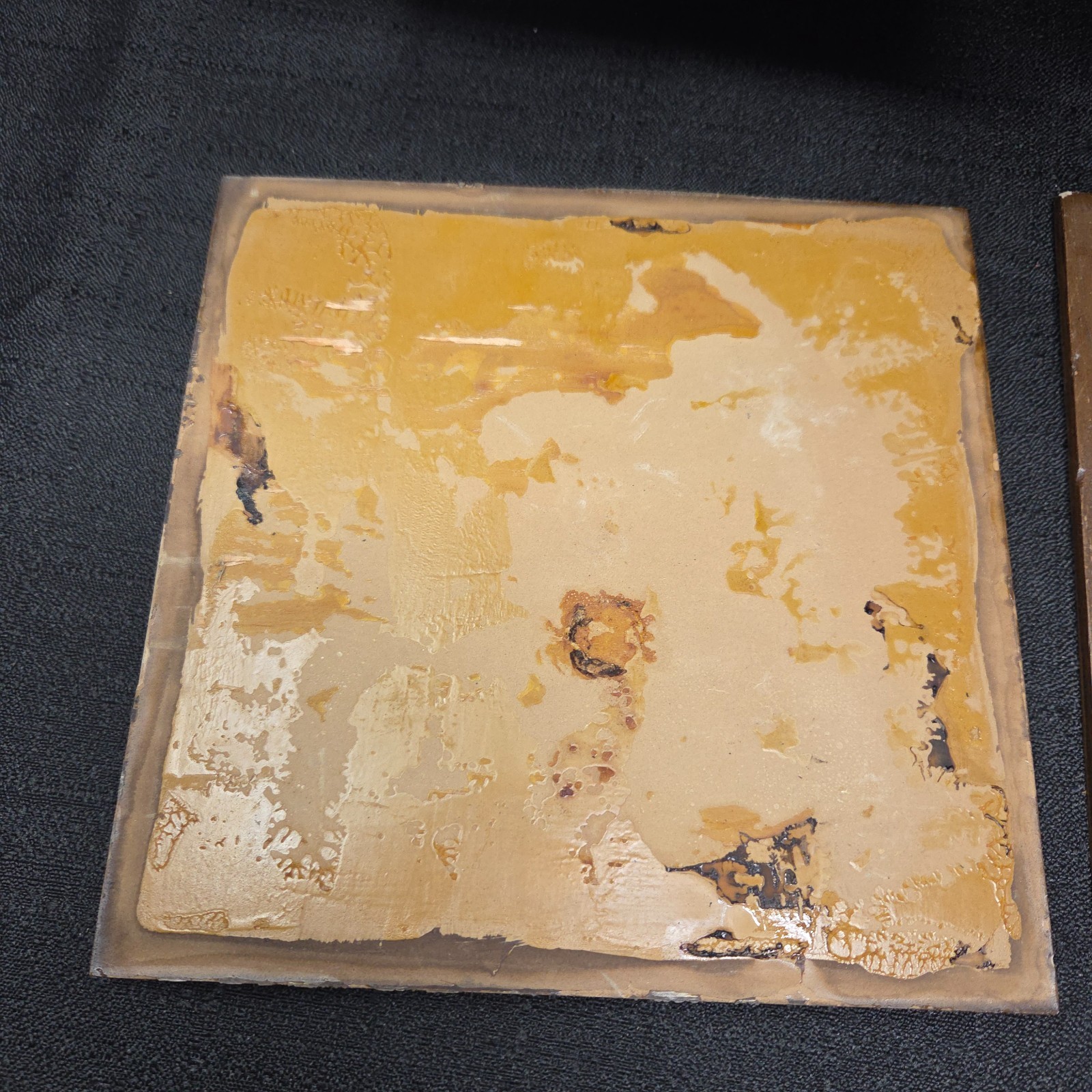 VTG Brown Square Ceramic Flower Tile Panel – Set of 4 – 8 inches x 8 inches