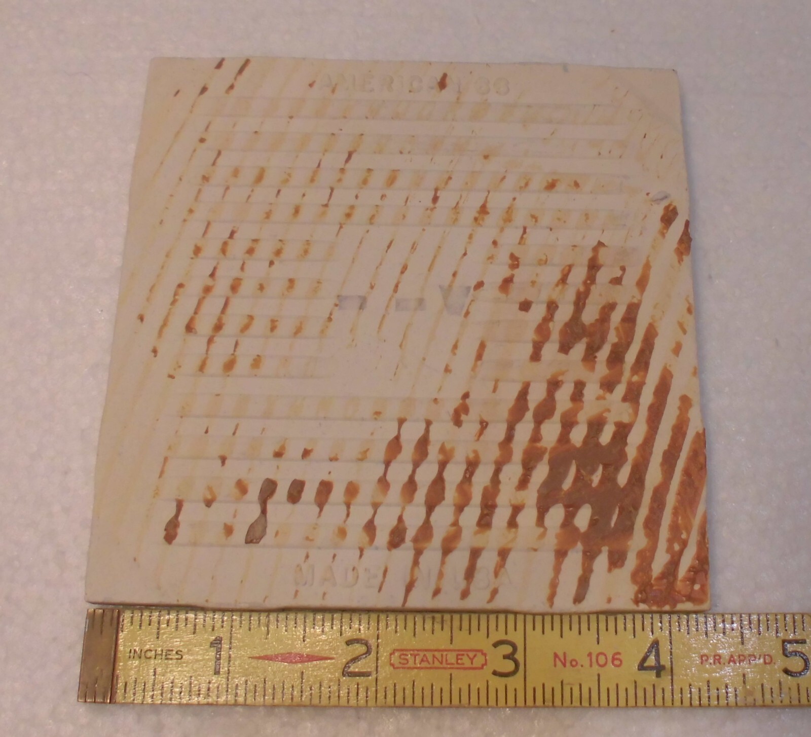 1 pc. “Blue” Scored in 9ths, Crystalline Ceramic Tile: American Olean…4-1/4″