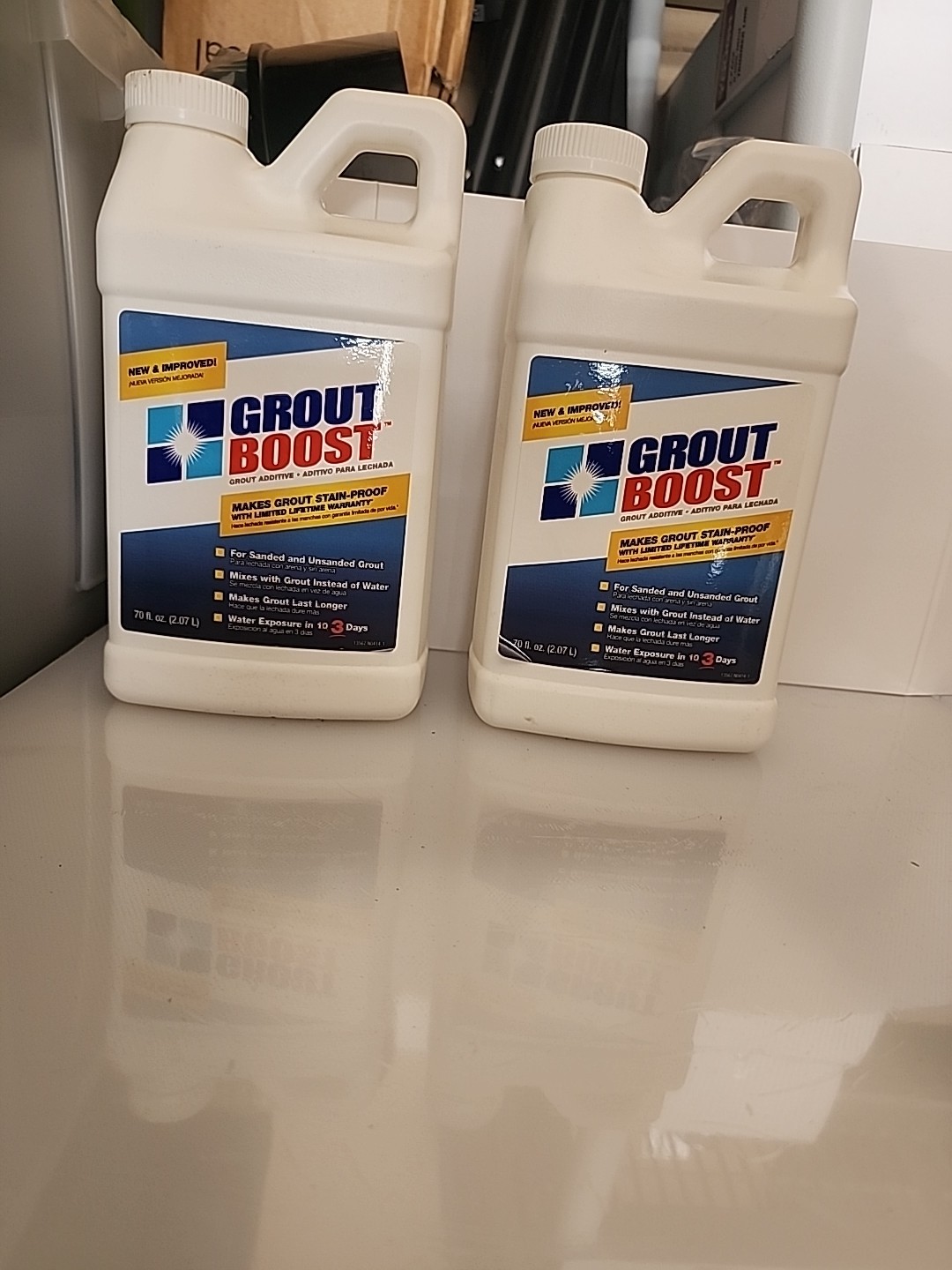 2 × Stain-Proof Additive For Sanded & Unsanded Grout – ‘Grout Boost’ 70 fl oz