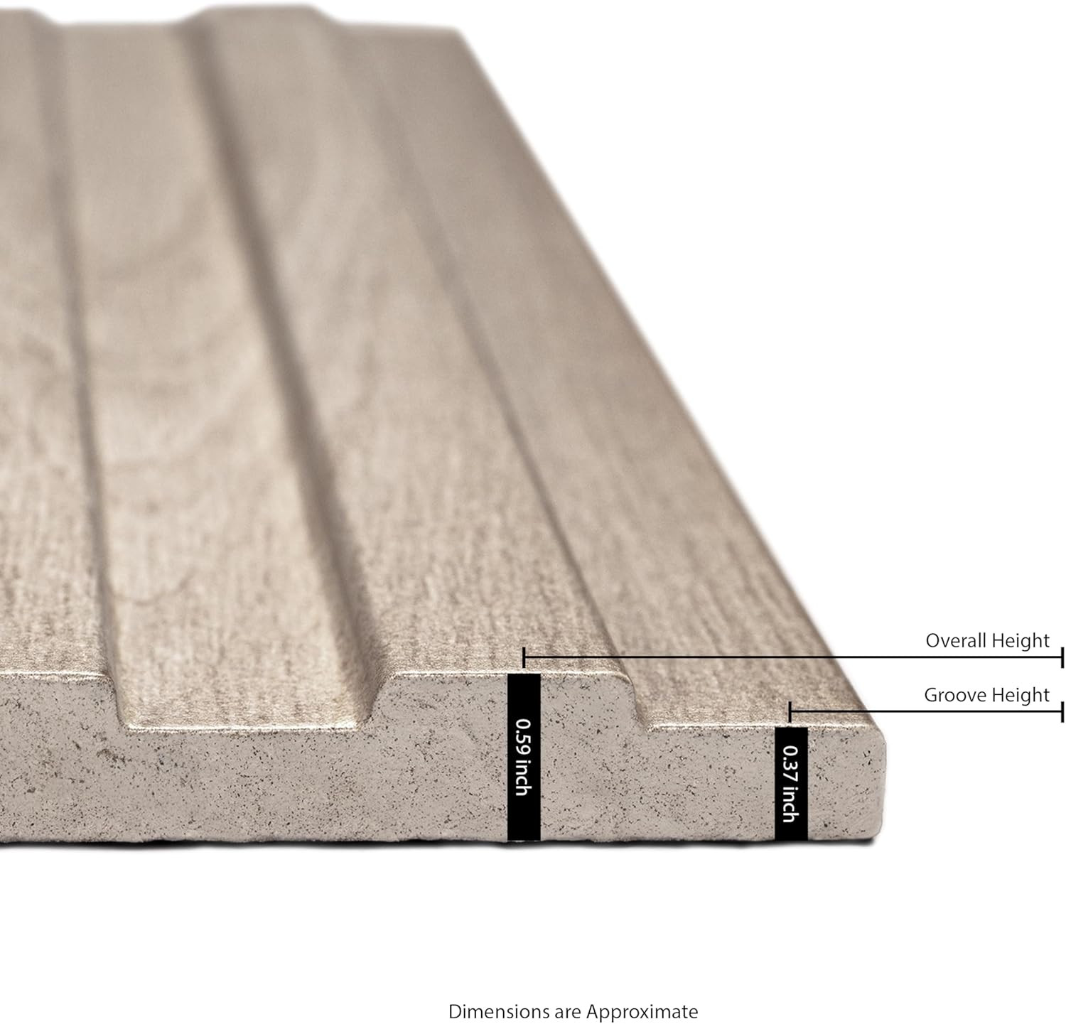 Serata Vibra Dunewood 6 In. X 16 In. Matte Porcelain Slat Fluted Wood Look Wall