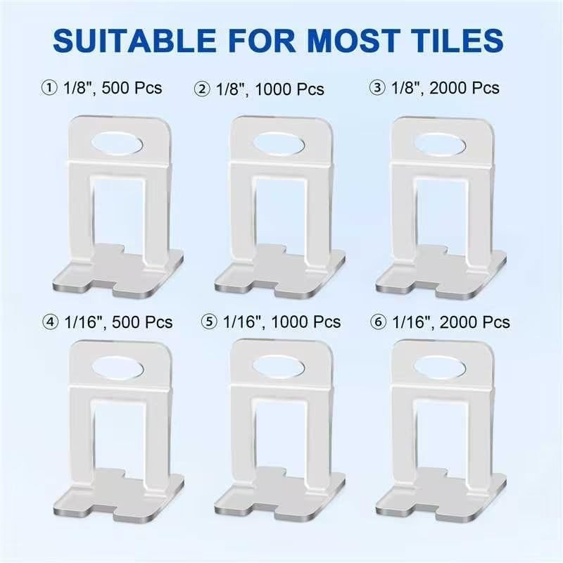 Tile Leveling System Clips – DIY 2400 Tiles Leveler Spacers – 1/8 Inch Tile L…