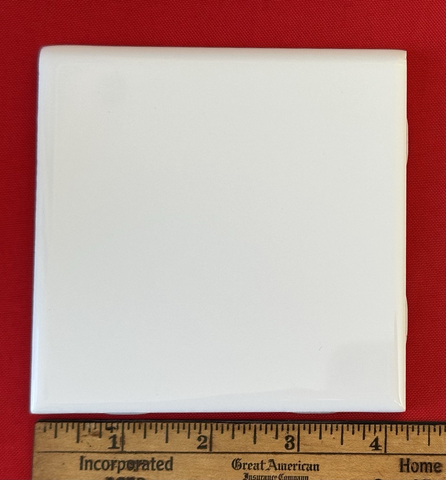 1 pc. #SL10 White: Gloss Ceramic Bullnose Tile by American Olean 4-1/4″