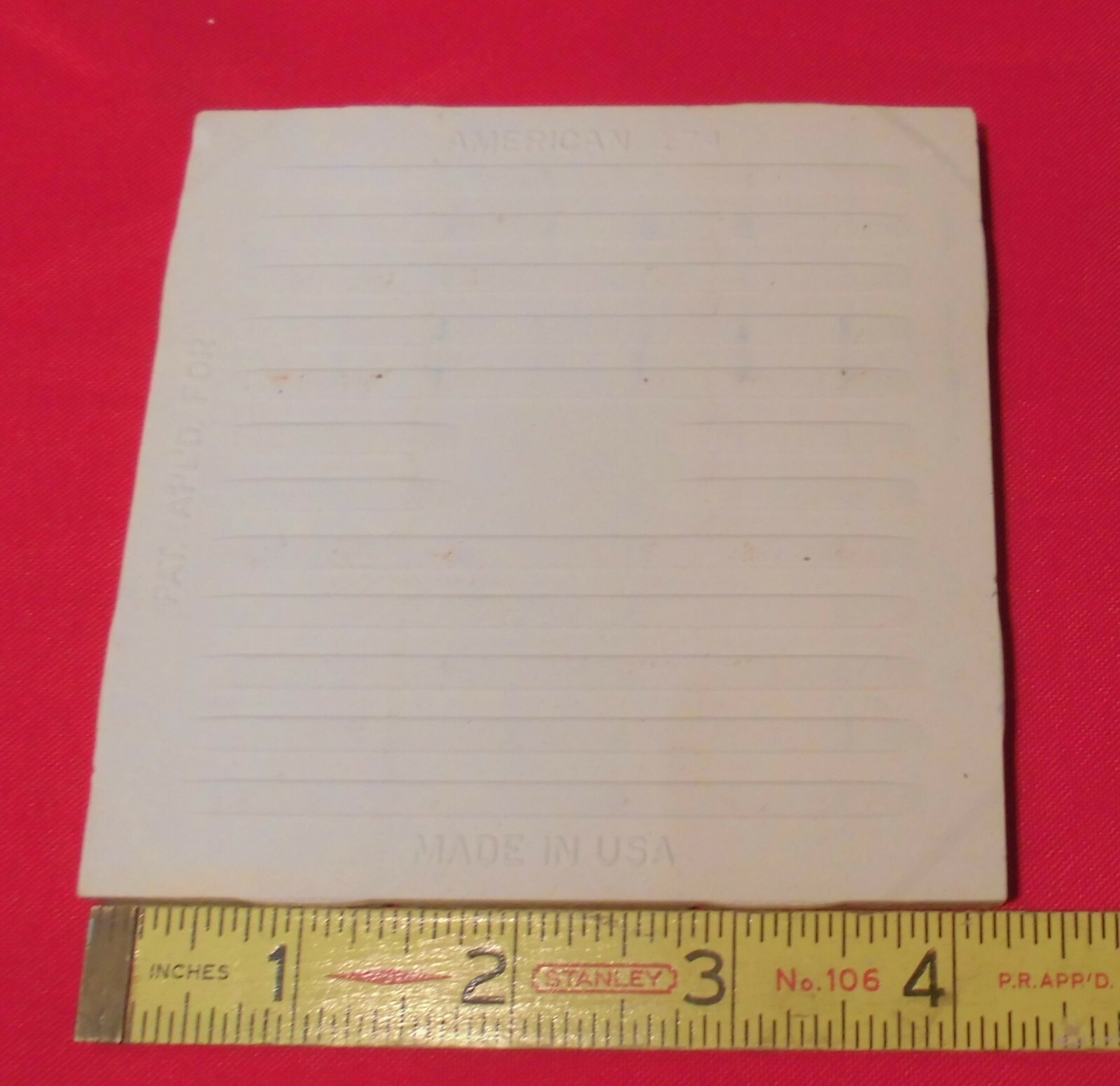 1 pc. *Pearl Gray* 4-1/4″ Scored 9ths Glossy Ceramic Tile by American Olean Co.
