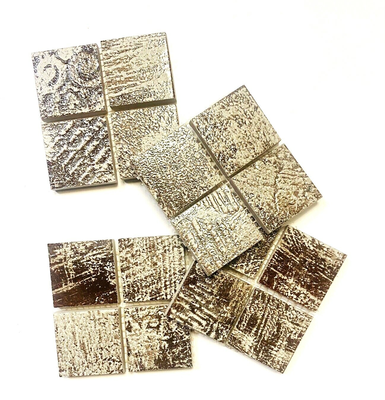 2×2 Silver Metallic Glossy Porcelain Floor Wall Mosaic Tile, 4 inch by 4 inch