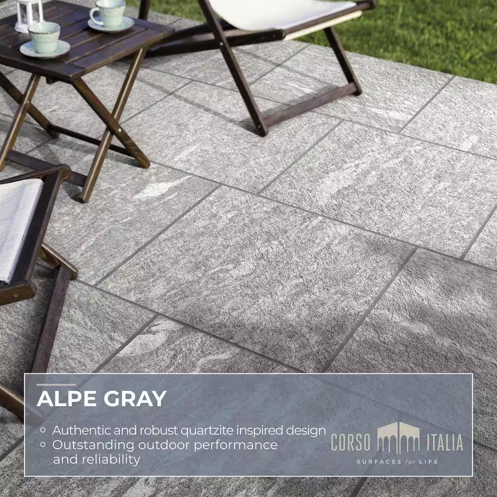 Porcelain Paver Tile 24×48 Gray Outdoor Patio Pool Deck Slip Resistant Stone 3CM