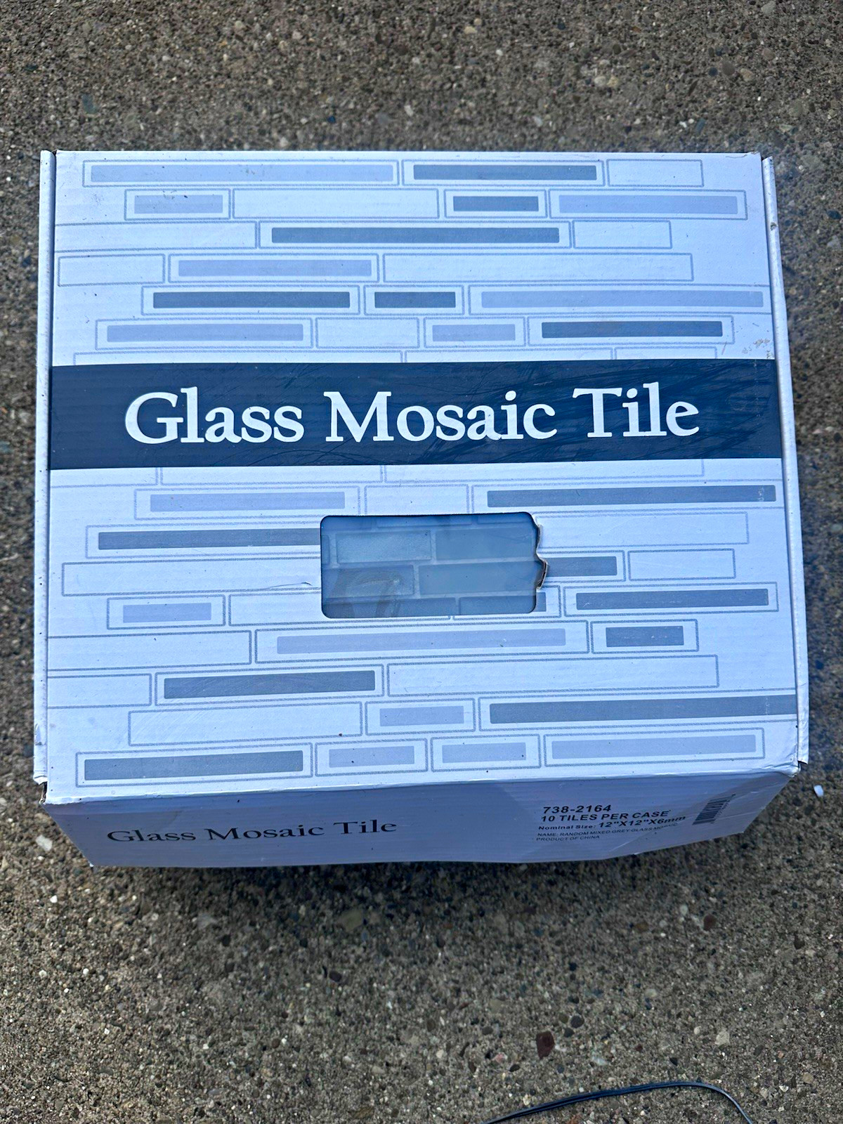 Random Mixed Grey Glass Mosaic Tile Sheets 12×12 6mm, 10 Pack Brick Glossy