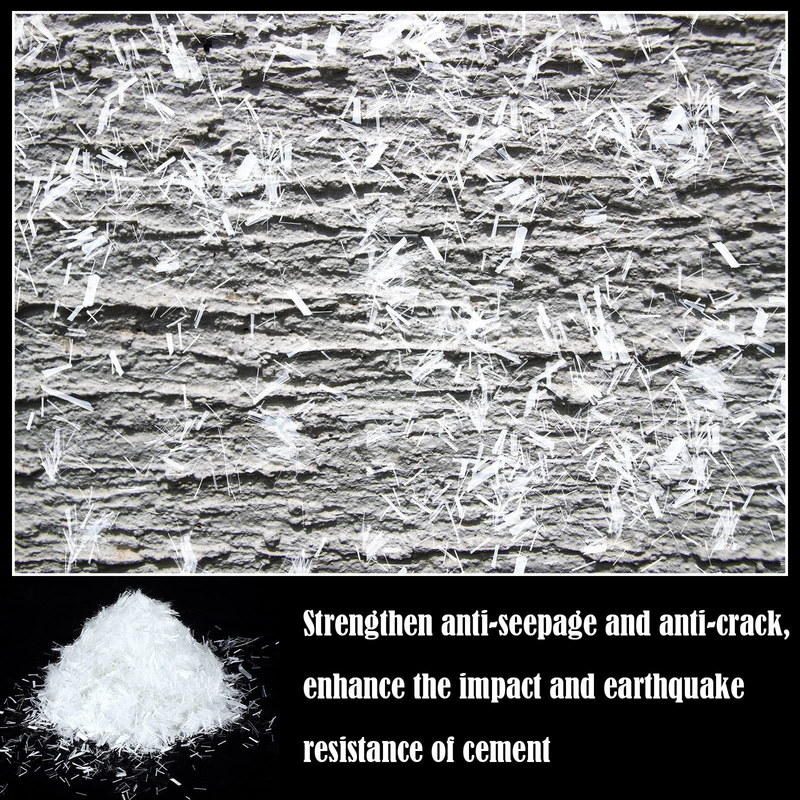 Marsui 10 lb 3/4” (19 mm) Fiberglass for Concrete Cement Mortar Mix, White