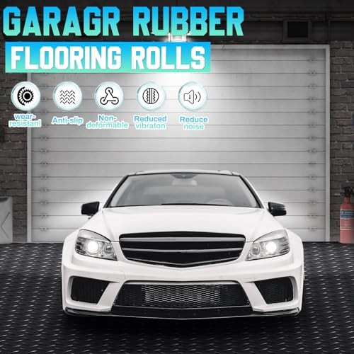 30 in × 5 ft Rubber Flooring Rolls Mats, 30 in x 5 ft Black Diamond Plate