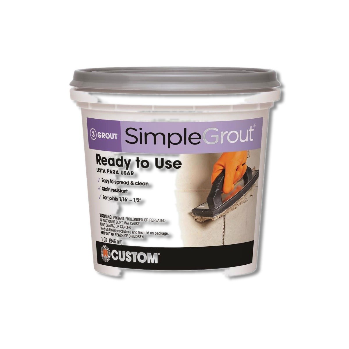 Custom Building Products SimpleGrout Indoor Haystack Grout 1 qt PMG380QT