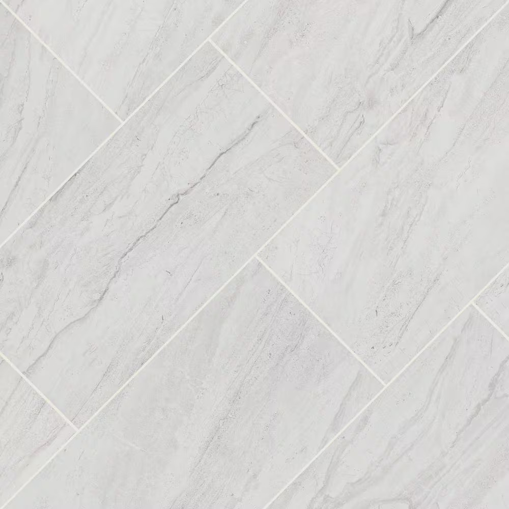Vigo White 12 In. X 24 In. Matte Stone Look Ceramic Floor and Wall Tile (16 Sq.