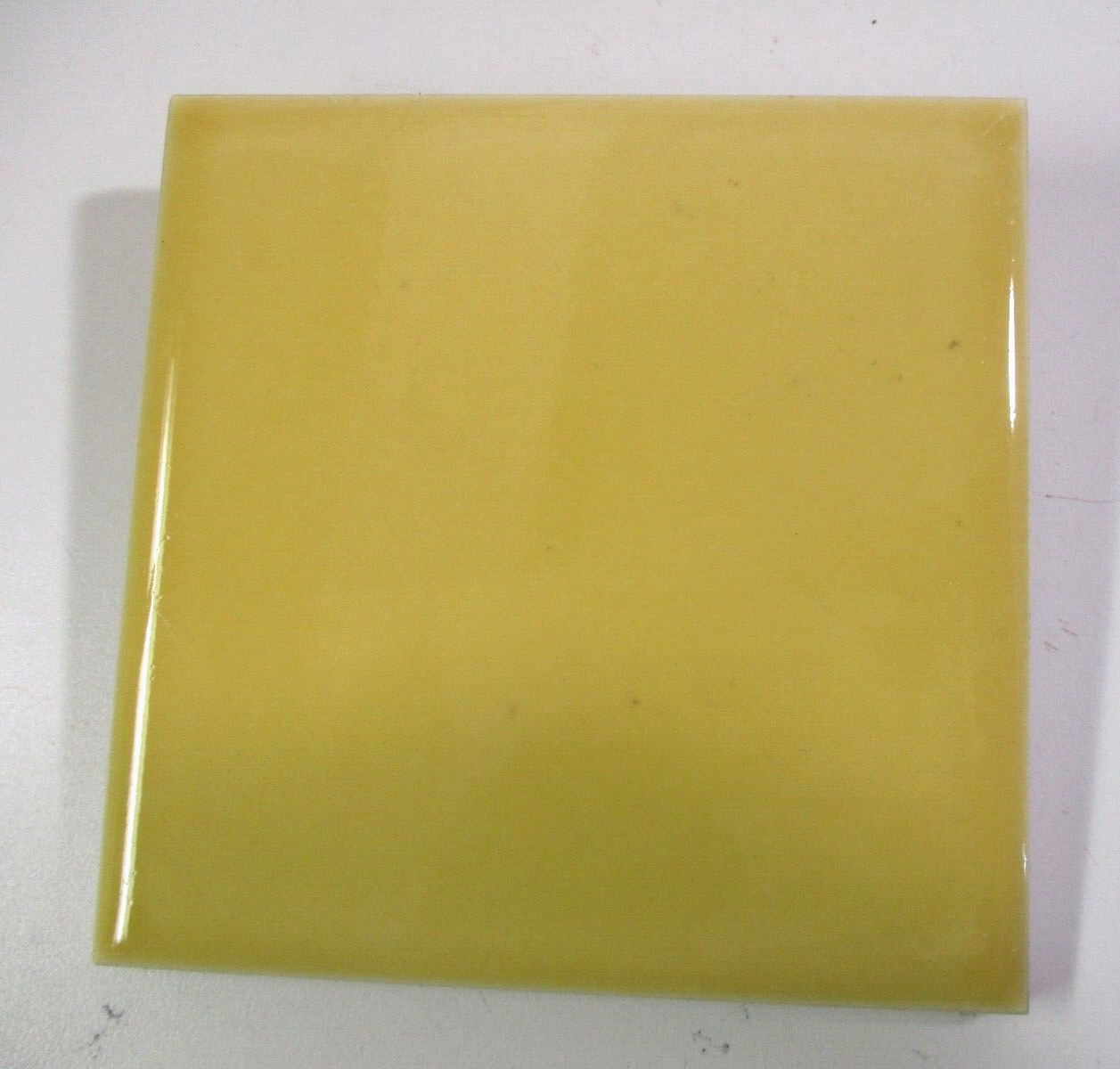 Mosaic USA 4-3/8″ Sq. Gloss Dark Mustard Yellow 1 Ceramic Wall Tile 1950 MCM Vtg