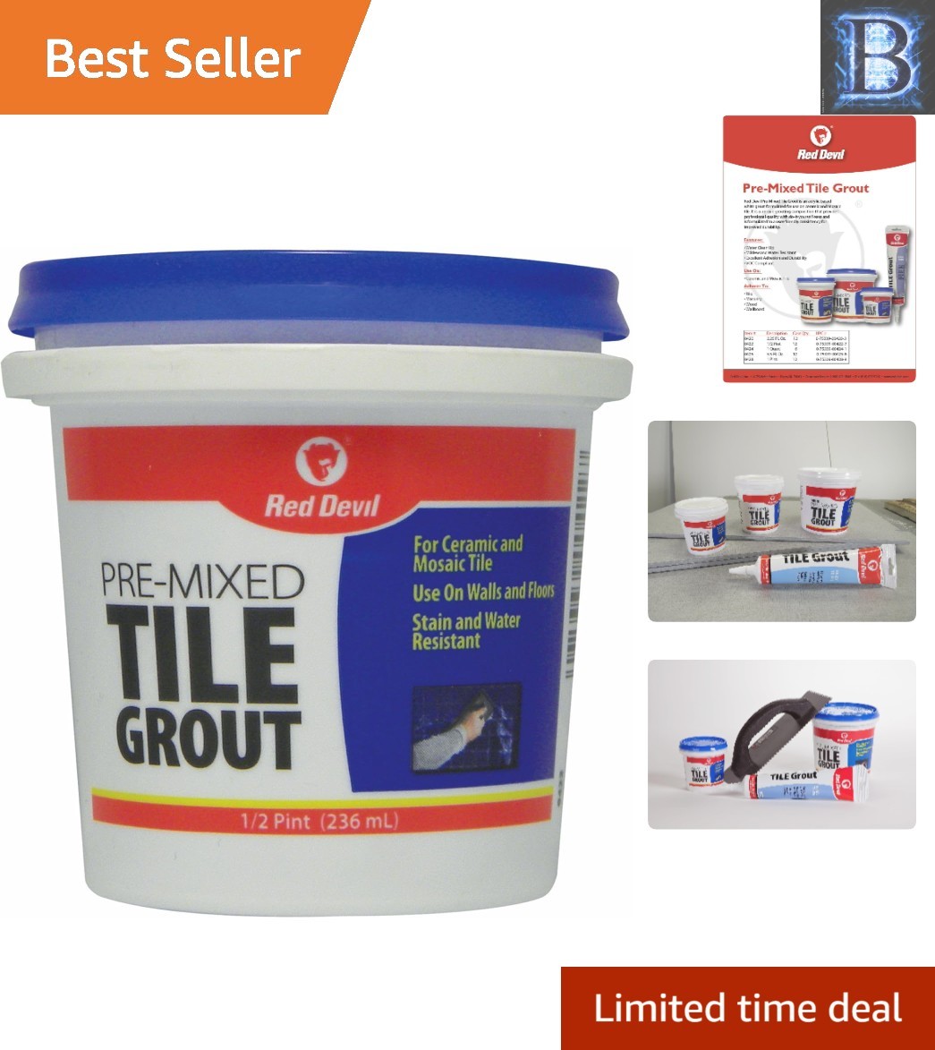 Water-Resistant Pre-Mixed Tile Grout in White – Perfect for Walls & Floors