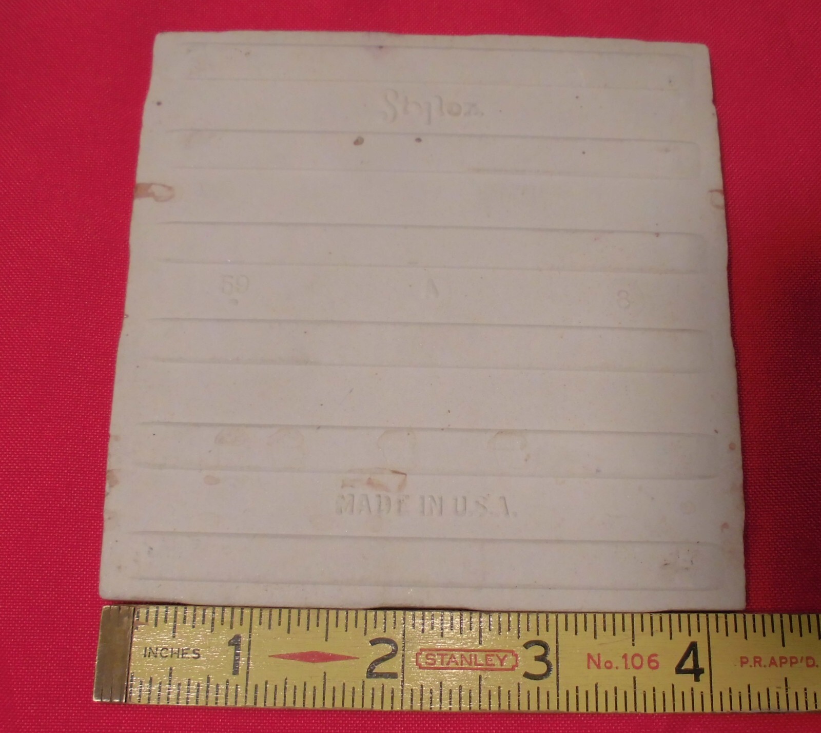 1 pc. Creme De Mocha: 4-1/4″ Glossy Ceramic Tile by Stylon Co. New Old Stock