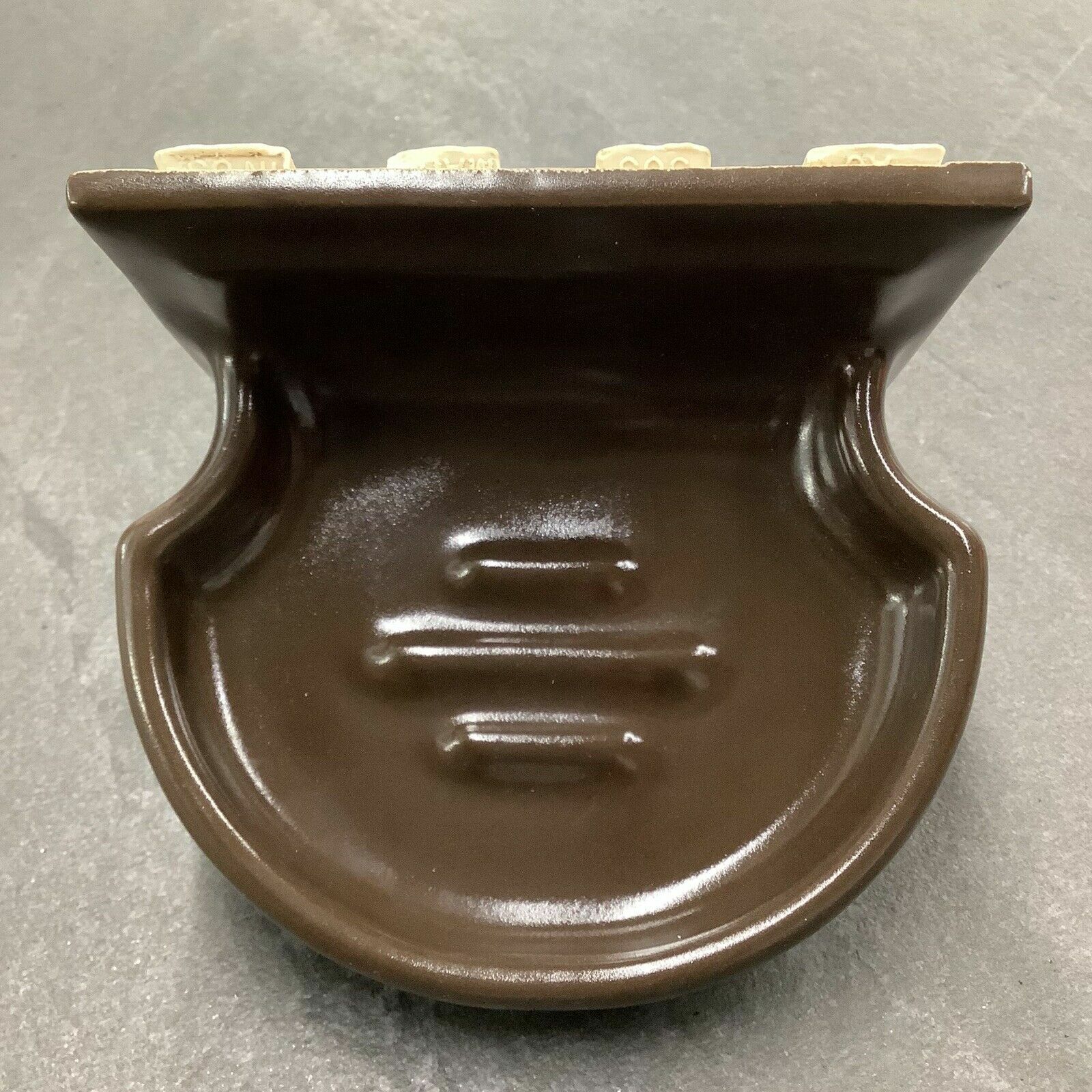 Vintage #86 Expresso Ceramic Sink Soap Holder American Olean model 503