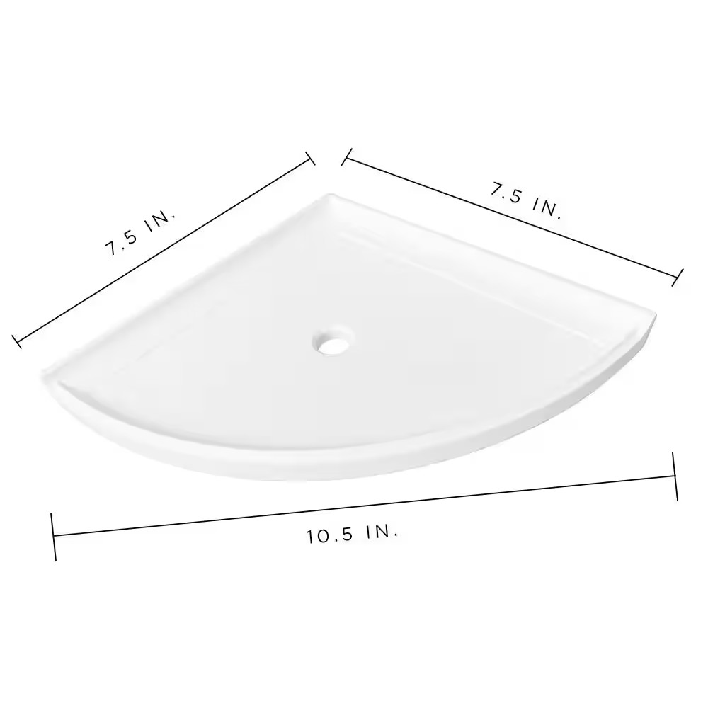 Aroma White 7.5 In. X 7.5 In. Matte Resin Wall Mount Corner Shelf Tile
