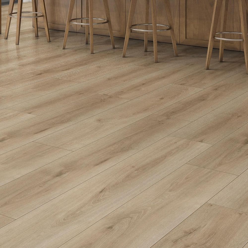 Bakewell Oak 14 mm x 8 in. W Waterproof Laminate Wood Flooring(13.28 sq. ft. /ca