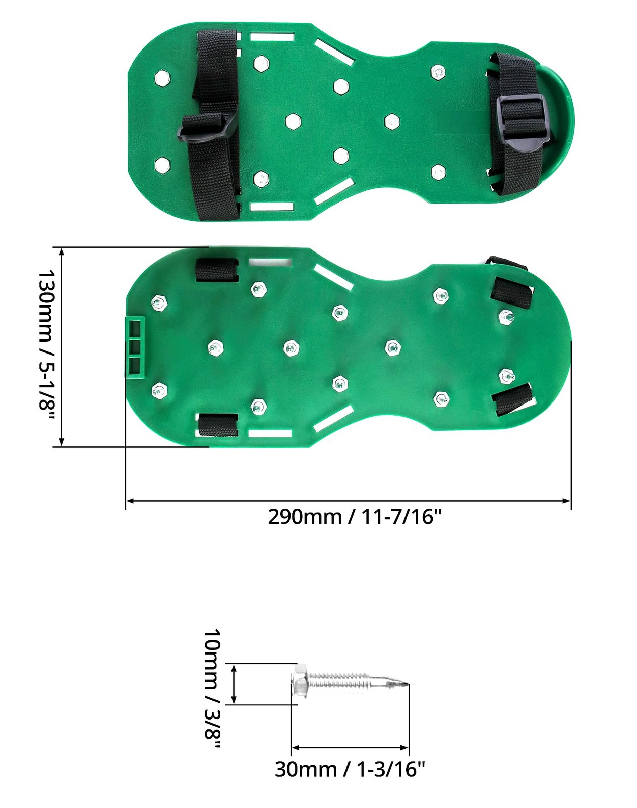 QWORK Gunite Spiked Shoes With 3/4 Short Spikes Perfect For Epoxy Floor, Overlay