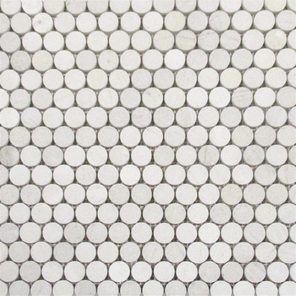 H93XH Golden Beach Moleanos Beige Limestone Quarter Round Mosaic Tile Honed