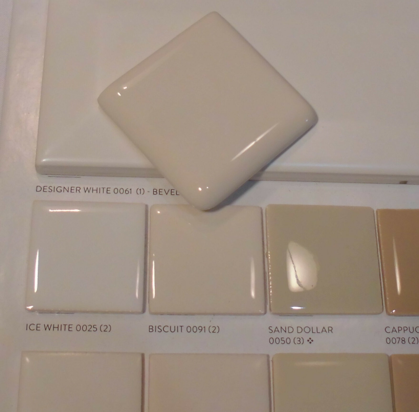 2 pcs. Glossy Biscuit 2″ X 2″ X 5/16″ Ceramic Surface Bullnose Corner Tiles NEW