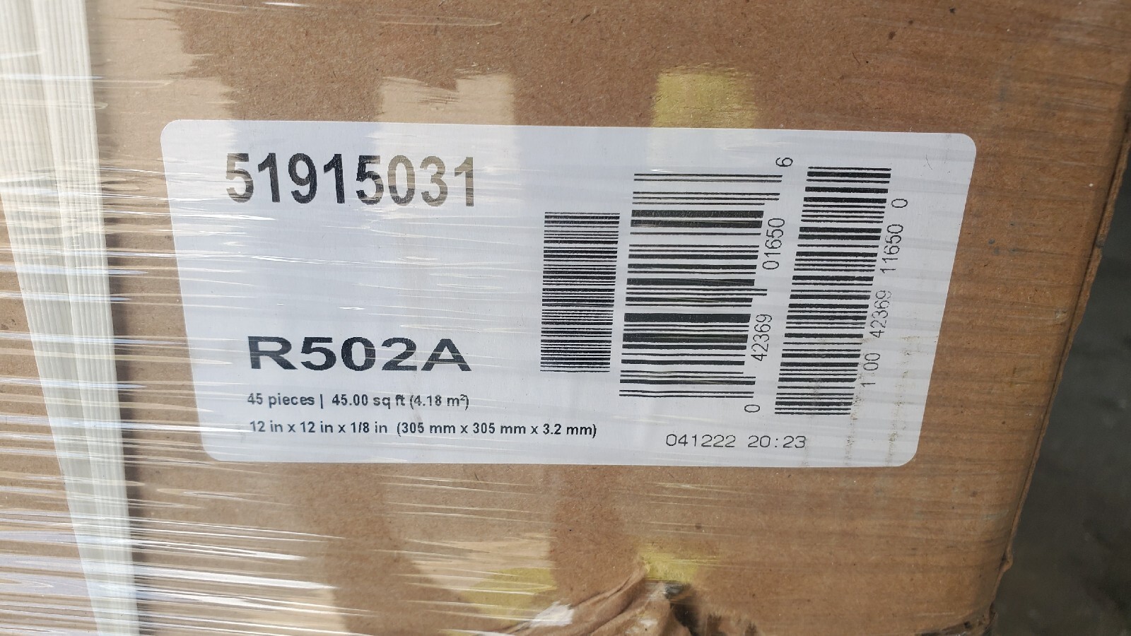 15 Cases Armstrong Flooring Commercial 45sq ft box. Charcoal Local Pickup