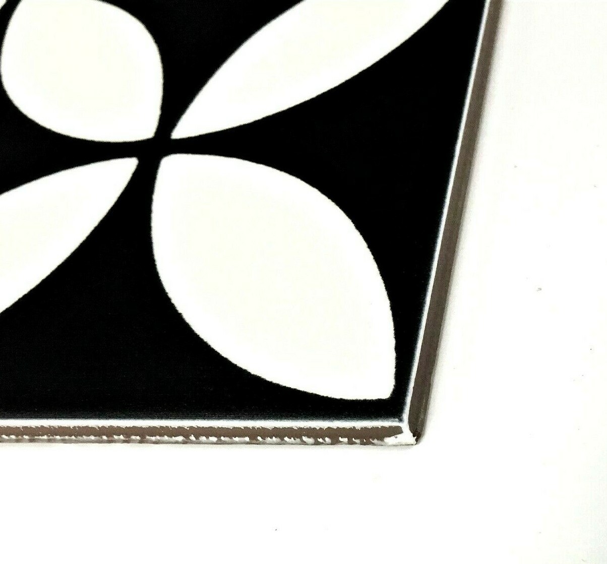 8″ x 8″ Geo Black Swan Patterned Ceramic Floor Wall Tile Bath (1 PIECE)
