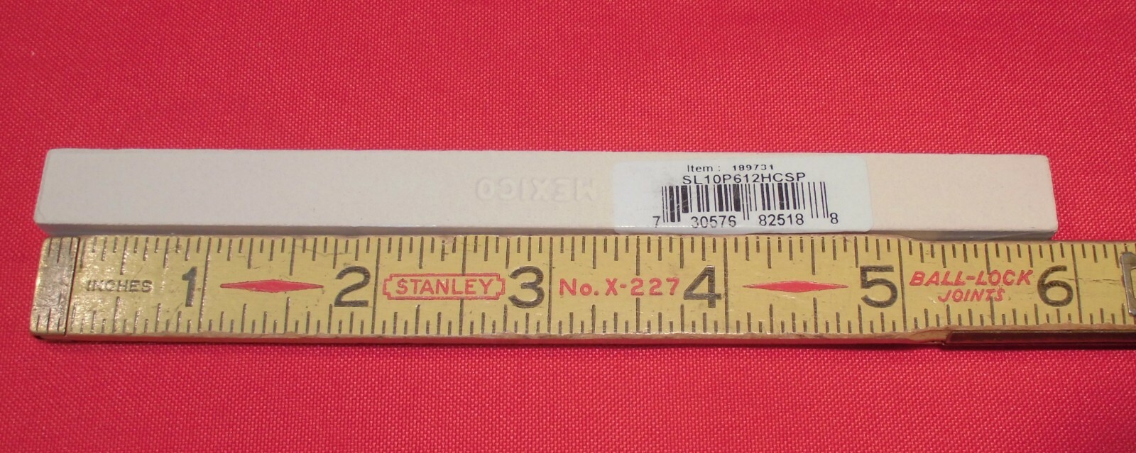 1 pc. *Gloss White #SL10* Ceramic Tile; Pencil – Liner – Sizzle; 1/2″ X 6″ A.O.