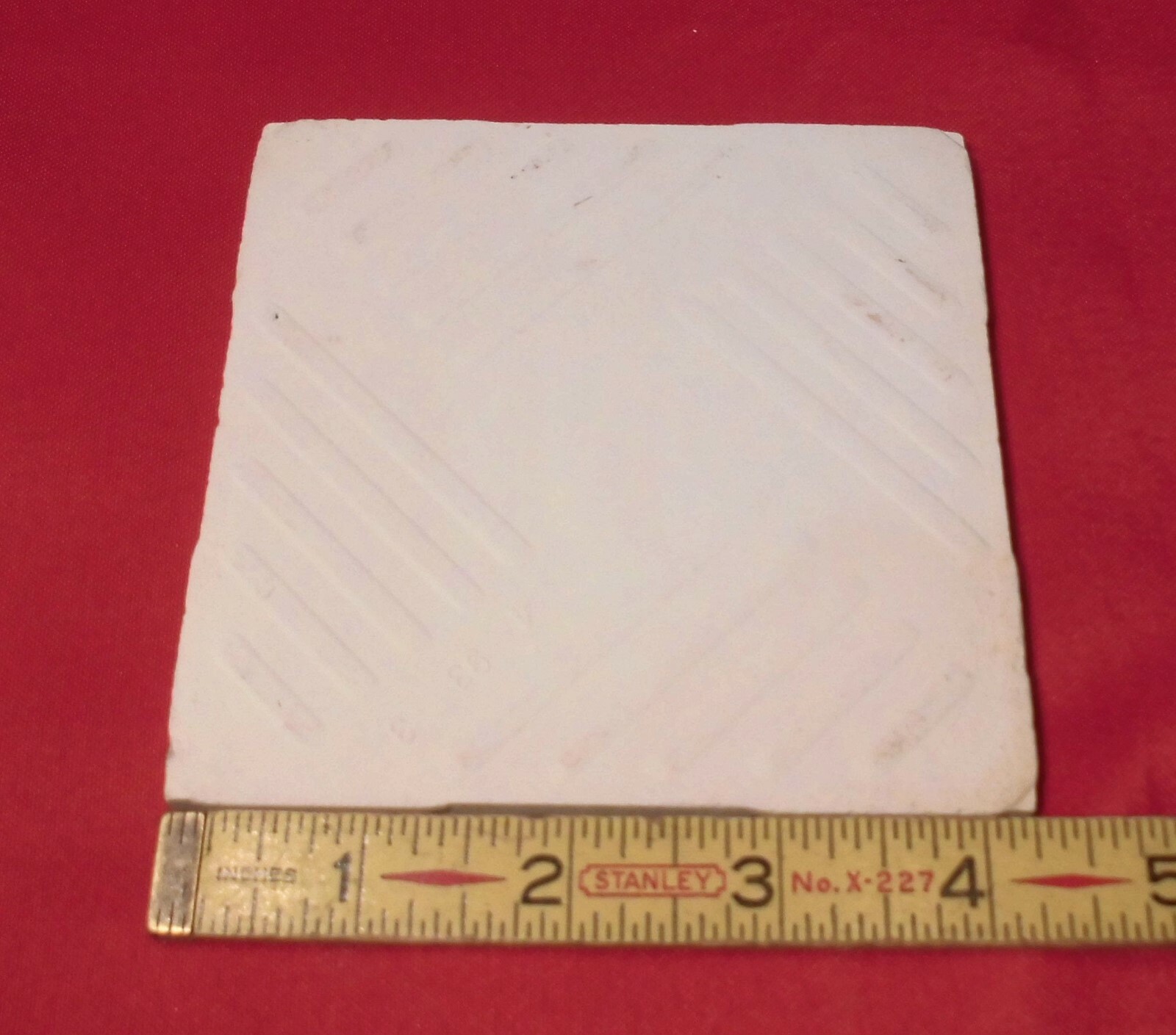 1 pc. Gloss Bone: 4-1/4″ Ceramic Tile New Stock: Bumpy-Ripple Textured Surface
