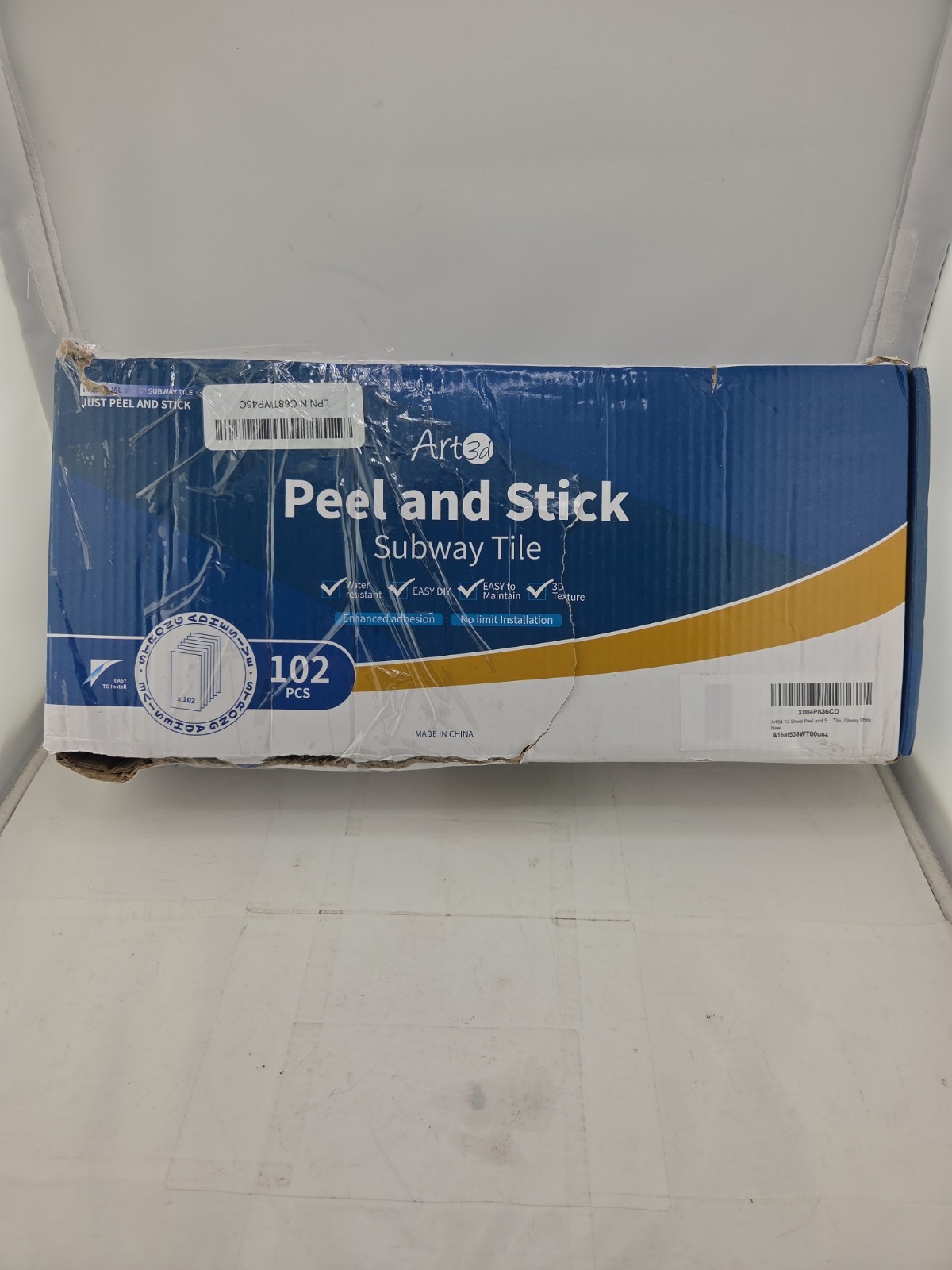 Art3d Peel And Stick Subway Tile Glossy White 102 Pieces Peel And Stick Freeship