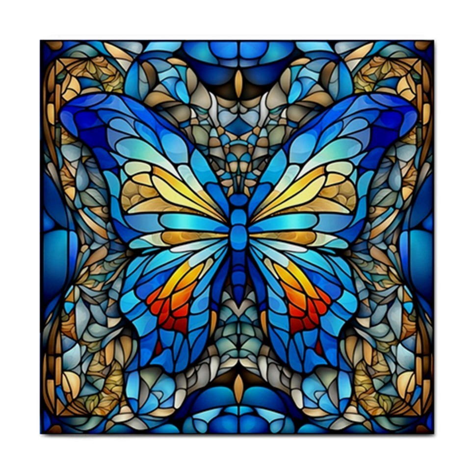 Ceramic Tile Blue Butterfly 2 Mosaic 4.25×4.25, 6×6 or 8×8 inches Printed in US