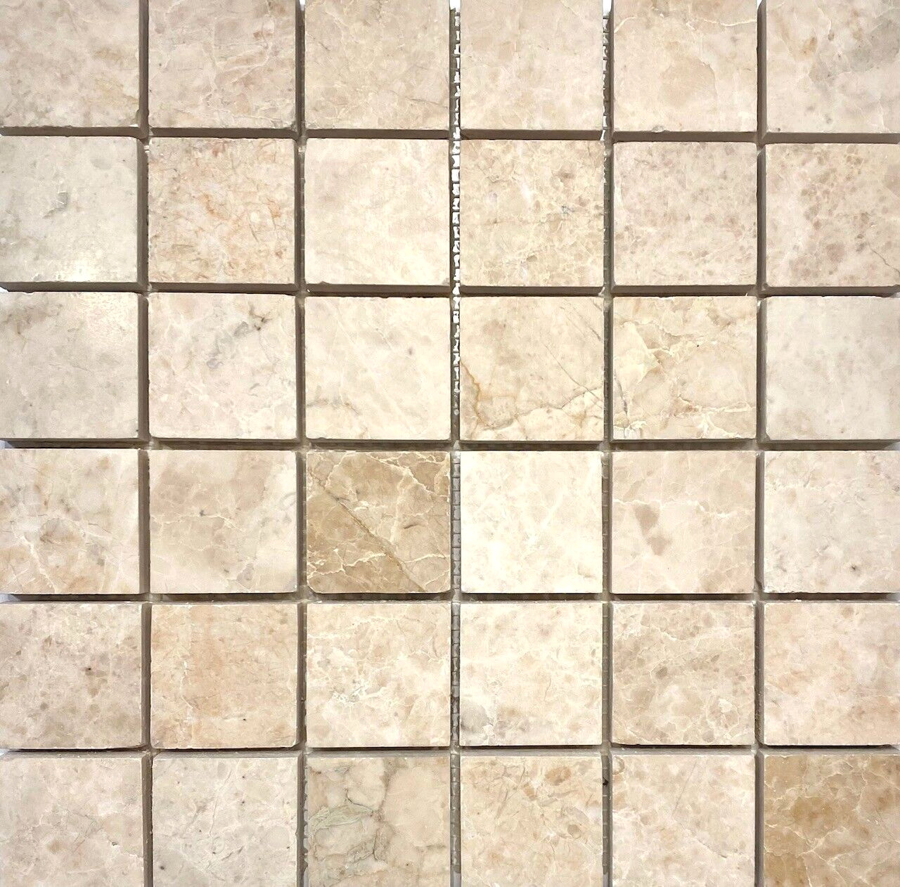 Cappucino Beige Marble 2×2 Brushed Straight Edge Tile Backsplash Floor Wall
