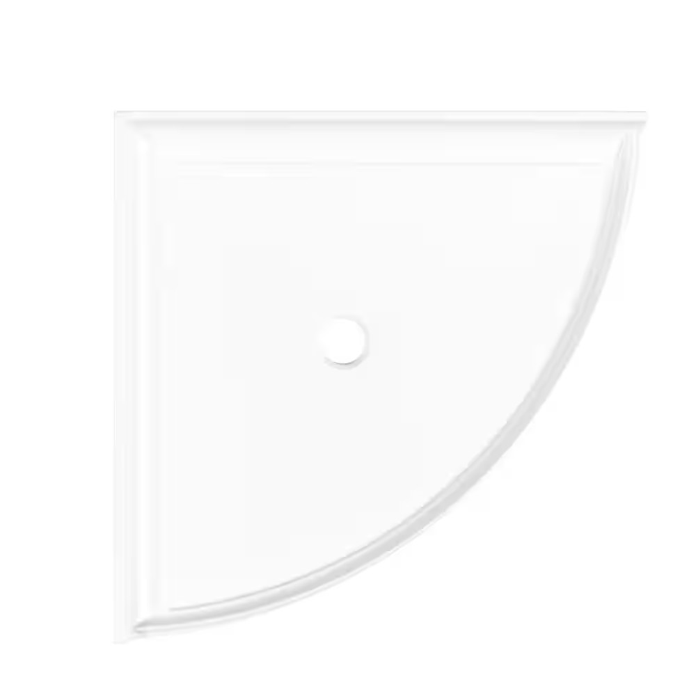 Aroma White 7.5 In. X 7.5 In. Matte Resin Wall Mount Corner Shelf Tile