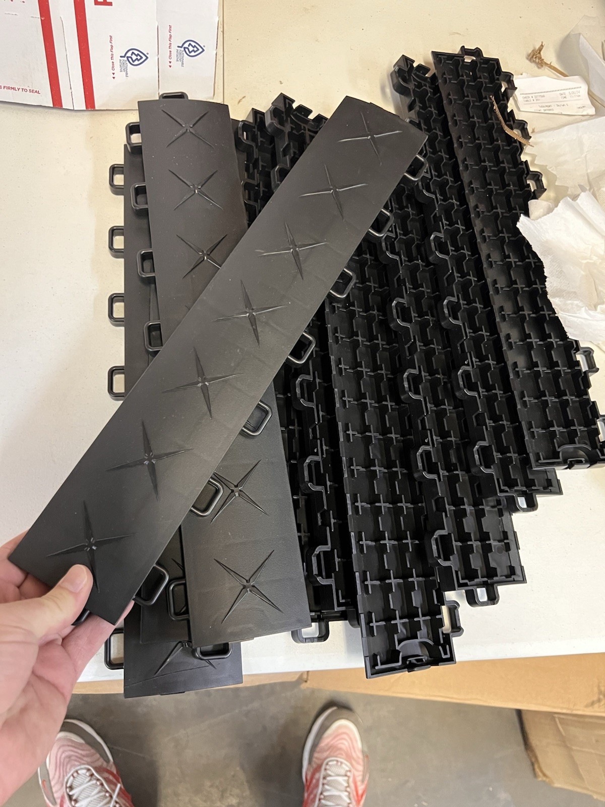 Black … HYBRID-X garage floor tiles. 50 square feet 17” X 17” MADE IN USA
