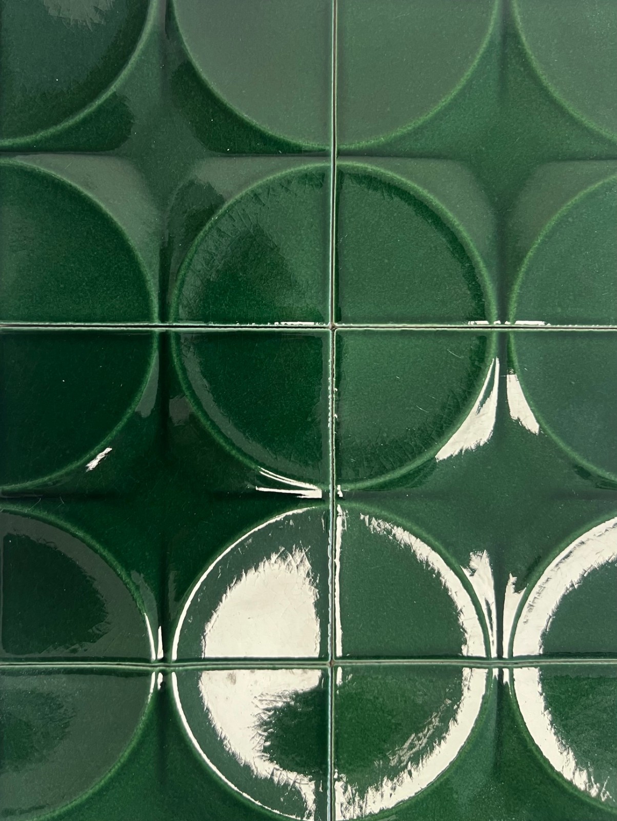 4×4 Wedgwood Virginia Crackle Olive Green Star Shaped Ceramic Wall Tile (1 SF)